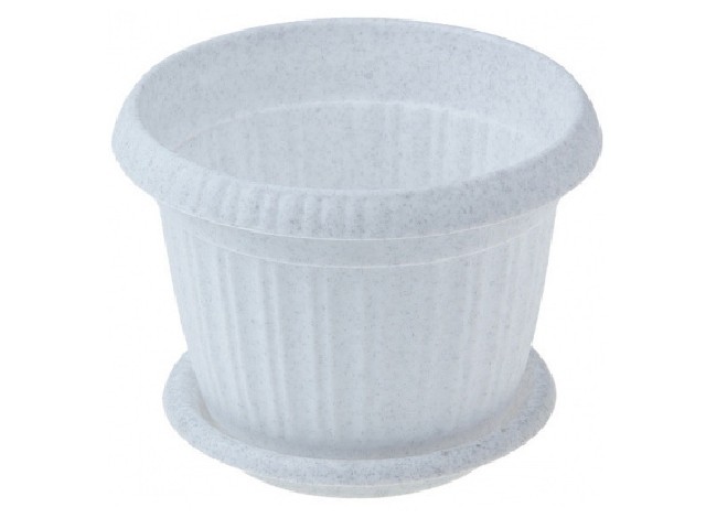 Горшок для цветов Таити д 200 мм с подставкой №4 мраморный 41020/48